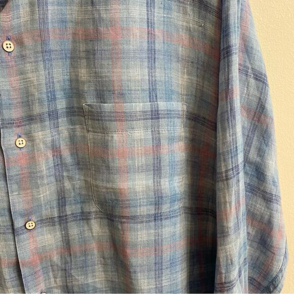 Peter Millar Summer Sky Crystal Beach Linen Sport Shirt Button Down Mens Large - Picture 4 of 16